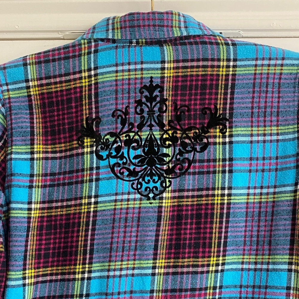 Soft Surroundings Multicolor Plaid Flannel Shirt - Picture 6 of 8